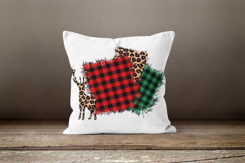 Christmas Pillow Covers|Xmas Plaid Decor|Winter Decorative Pillow Case|Xmas Tree Throw Pillow|Outdoor Pillow Cover|Xmas Deer Bell Pillow