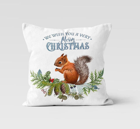 Winter Pillow Covers|Xmas Squirrel Decor|Winter Trend Pillow Case|Xmas Gift Ideas|Housewarming Snowflake Pillow|Xmas Deer Throw Pillow