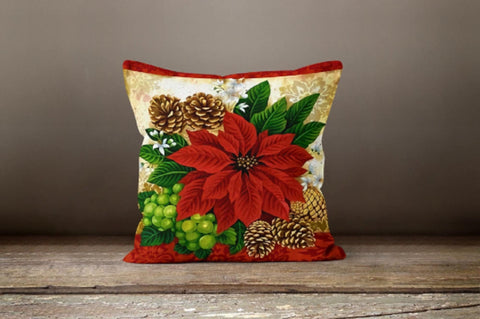 Christmas Flower Pillows|Xmas Red Poinsettia Decor|Winter Trend Pillow Case|Valentine Day Gift Idea|Housewarming Gift|Christmas Flower Decor