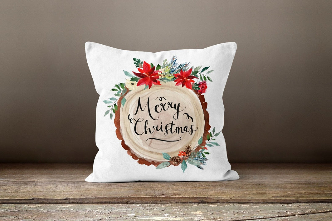 Christmas Pillow Cover|Merry Xmas Decor|Winter Pillow Case|Xmas Gift Ideas|Outdoor Pillow Cover|Housewarming Gift|Christmas Flower Decor