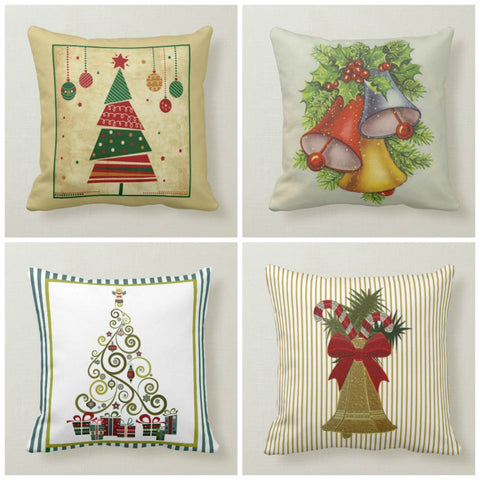 Christmas Pillow Covers|Xmas Bell Decor|Winter Pillow Case|Xmas Gift Ideas|Outdoor Pillow Cover|Housewarming Gift|Christmas Tree Decor