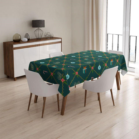Christmas Table Cloths|Rectangle Table Cloth|Housewarming Xmas Table Cover|Kitchen Table Decor|Santa Claus Table Cloth|Merry Christmas Decor