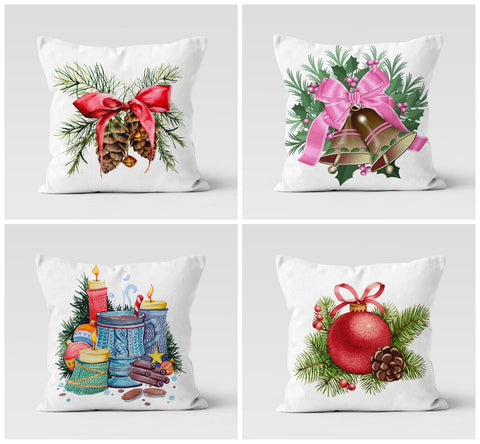 Christmas Pillow Cover|Christmas Bell Cushion Case|Winter Trend Pillow Case|Xmas Pinecone Home Decor|Xmas Gift Ideas|Christmas Gift Decor
