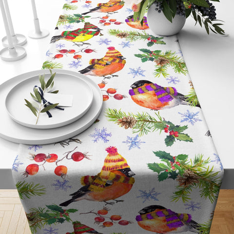 Christmas Table Runners|Winter Trend Table Runner|Checkered Xmas Home Decor|Xmas Holly Berry Table Decor|Cute Deer Runner Tablecloth