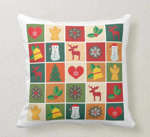 Christmas Pillow Covers|Xmas Green Deer Decor|Winter Pillow Case|Xmas Gift Ideas|Xmas Icons Pillow|Housewarming Gift|Xmas Throw Pillow