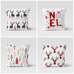 Christmas Pillow Covers|Deer Cushion Case|Winter Decorative Pillow|Xmas Home Decor|Xmas Gift Ideas|Buffalo Plaid Deer Cover|Xmas Noel Decor