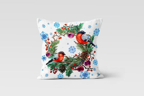 Christmas Pillow Covers|Merry Christmas Cushion Case|Winter Decorative Pillow|Xmas Home Decor|Xmas Gift Ideas|Cardinal Bird Pillow Cover
