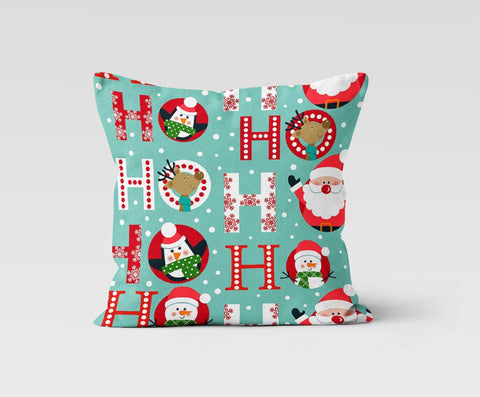 Christmas Pillow Covers|Santa Claus Decor|Ho Ho Ho Print Decorative Pillow Case|Cartoon Deer Xmas Throw Pillow|Xmas Gift Idea|Xmas Red Decor