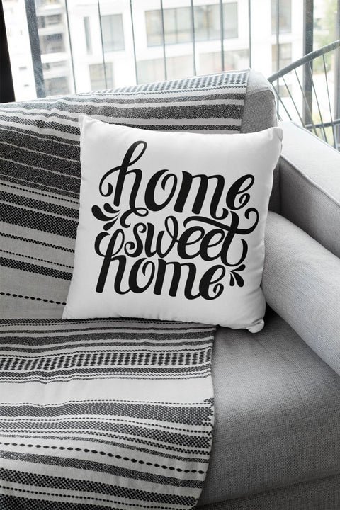 Home Sweet Home Pillow Covers|Decorative Cushion Case|Rustic Home Decor|Housewarming Throw Pillow Cover|Blue and Black Pillow Top|Cover Only