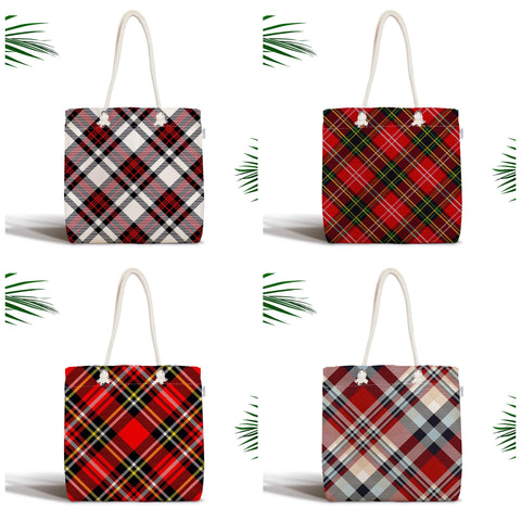 Plaid Fabric Bag|Red Plaid Shoulder Bag|Winter Trend Tote Bag|Fabric Messenger Bag|Shopping Bag for Women|Buffalo Plaid Picnic Bag|Beach Bag