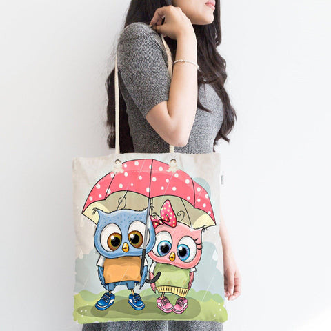 Cute Owls Shoulder Bag|Owl Print Fabric Handbag|Valentine&