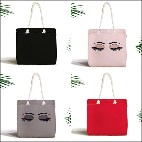 Colorful Eyelash Pattern Fabric Shoulder Bag|Special Colorful Handbag|Colorful Beach Tote Bag|Daily Shoulder Bag|Colorful Purse|Shopping Bag