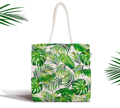 Floral Shoulder Bag|Fabric Handbag with Flowers|Green Plants Handbag|Rose Beach Tote Bag|Summer Trend Rosy Messenger Bag | Bag Gift for Her