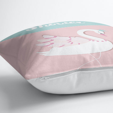 Baby Shower Swan Decor|Baby Shower Pillow|Nursery Cushion|New Baby Shower Gift|Cute Baby Birthday Gift|Birth Announcement Pillow|Birth Stats