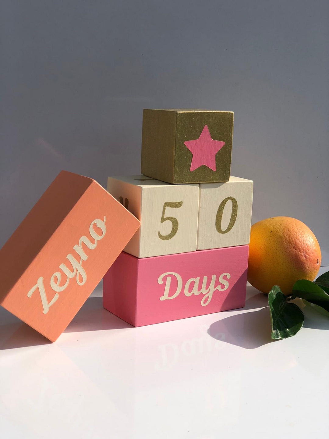 Set of 5 Custom Wooden Cube|Personalized Baby Cube|Wooden Letter Name Block|Wooden Nursery Kid Name Sign|Wood Baby Shower Gift|New Mom Gift