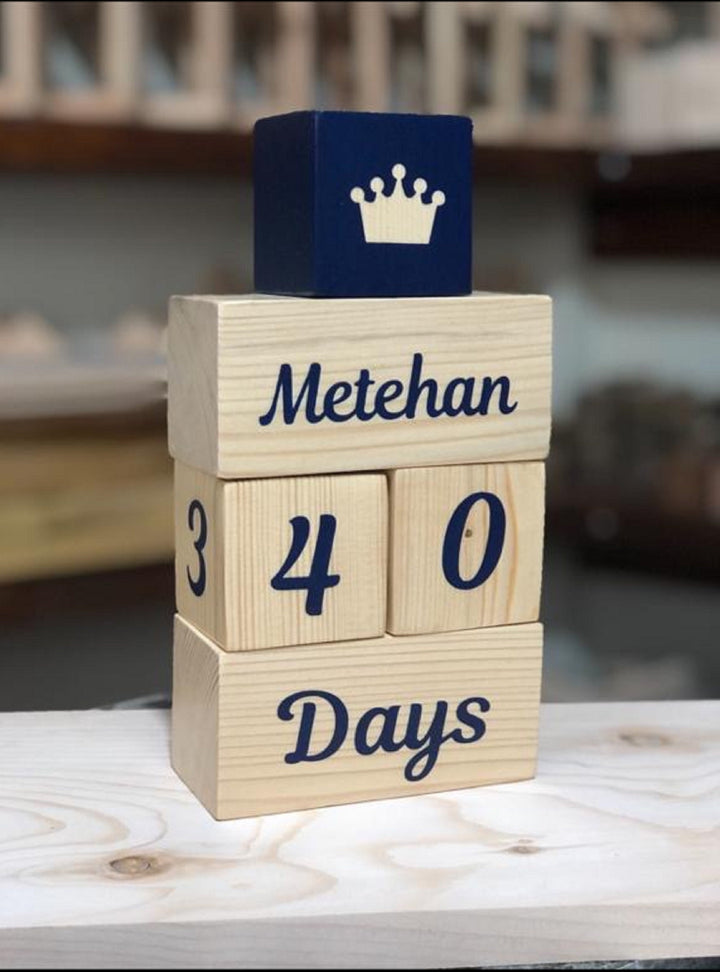 Set of 5 Custom Wooden Cube|Personalized Baby Cube|Wooden Letter Name Block|Wooden Nursery Kid Name Sign|Wood Baby Shower Gift|New Mom Gift