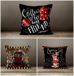 Coffee Pillow Cover|Coffee Time Cushion Case|Decorative Coffee Lumbar Pillow Case|Coffee Home Decor|Housewarming Gift|Boho Throw Pillow Case