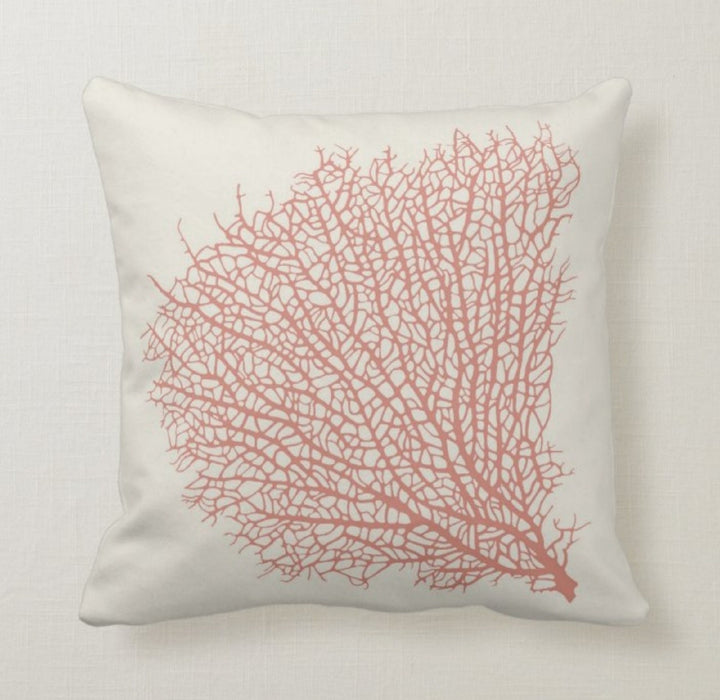 Beach House Pillow Covers|Coastal Pillow Case|Beige Marine Pillow|Decorative Nautical Cushions|Coral Throw Pillow|Seashell Home Decor