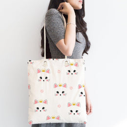 Cute Cats Shoulder Bag|Cat Print Fabric Bag|Cute Cats Special Design Handbag|Beach Shoulder Bag|Digital Print Animal Love Messenger Bag