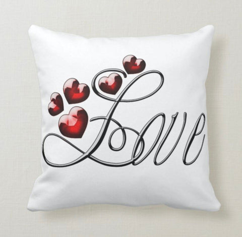Love Throw Pillow Cover|Crown Print Valentine&