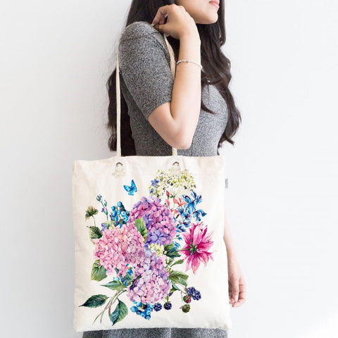 Floral Shoulder Bag|Fabric Handbag with Flowers|Colorful Handbag|Rose Beach Tote Bag|Summer Trend Rosy Messenger Bag|Elegant Gift for Her