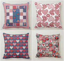 Love Throw Pillow Cover|Small Hearts Printed Cushion Case|Romantic Rose Pattern Home Decor|XOXO Design Pillowcase|True Love Kisses Gift