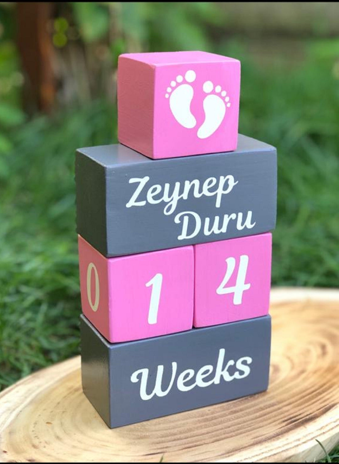 Set of 5 Custom Wooden Cube|Personalized Baby Cube|Wooden Letter Name Block|Wooden Nursery Kid Name Sign|Wood Baby Shower Gift|New Mom Gift
