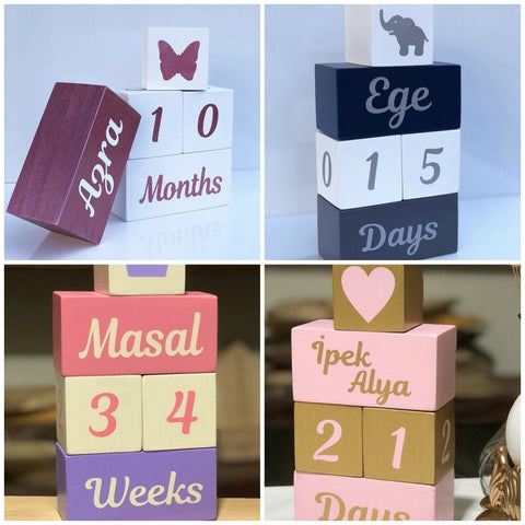 Set of 5 Custom Wooden Cube|Personalized Baby Cube|Wooden Letter Name Block|Wooden Nursery Kid Name Sign|Wood Baby Shower Gift|New Mom Gift