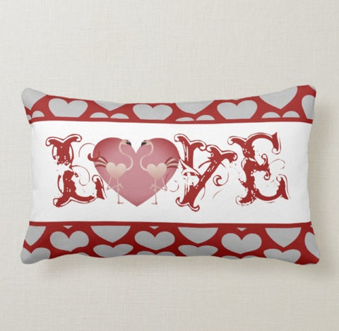Love Throw Pillow Cover|Red White Valentine&