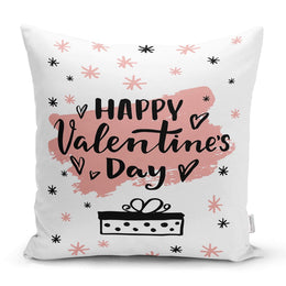 Love Throw Pillow Cover|Valentine&#39;s Day Pillow Case|Romantic Be Mine Decor|Heart Design Happy Valentines Day Lumbar Pillow|Love Gift for Her