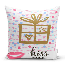 Love Throw Pillow Cover|Valentine&#39;s Day Pillow Case|Romantic XOXO Decor|Heart Design Happy Valentine&#39;s Day Accent Pillow|Be Mine Kiss Me