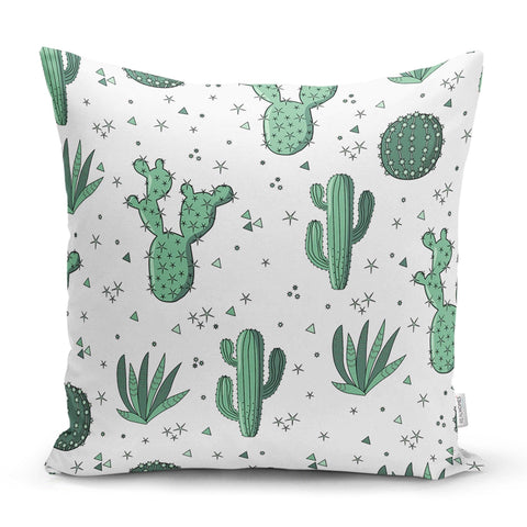 Cactus Pillow Cover|Succulent Cushion Case|Decorative Lumbar Pillow|Boho Bedding Home Decor|Housewarming Floral Cactus Throw Pillow Cover