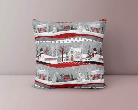 Winter Trend Pillow Cover|Cute Snowman Decor|Snowflake Pillow Top|Housewarming Merry Christmas Deer Throw Pillow|Decorative Winter Scenery
