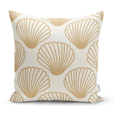 Beach House Pillow Cover|Coastal Cushion Case|Decorative Nautical Cushions|Coastal Throw Pillow|Blue Beige Turquoise Seashells Home Decor