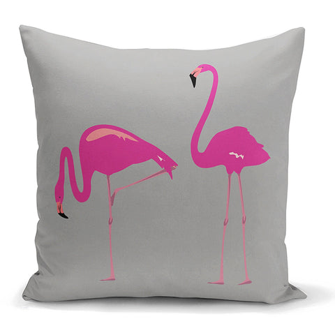 Flamingo Pillow Cover|Pink Flamingo Cushion Cover|Housewarming Floral Pink Flamingo Decor|Gift Ideas|Decorative Flamingo Throw Pillow