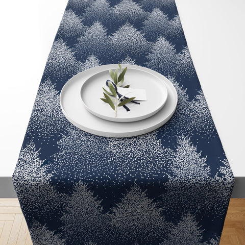 Winter Trend Table Runners|Snow, Houses and Trees Table Decor|Snowflakes Table Runner|Christmas Home Decor|Winter Tree and Deer Tablecloth