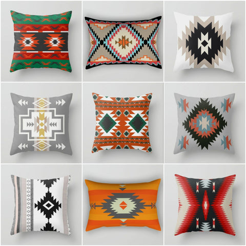 Authentic Rug Pillow Case|American Heritage|Outdoor Pillowtop|Native Couch Cushion|Native Pillow Case|Geometric Decor|Pillow Cover 14x14
