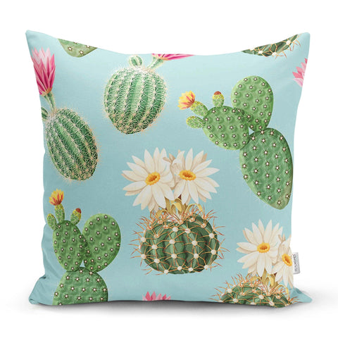 Cactus Pillow Cover|Succulent Cushion Case|Decorative Lumbar Pillow|Boho Bedding Home Decor|Housewarming Floral Cactus Throw Pillow Cover