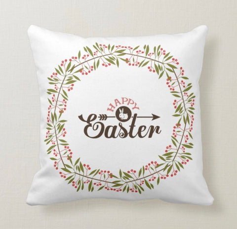 Easter Pillow Covers|Happy Easter Cushion Case|Decorative Easter Egg Throw Pillow|Cute Floral Bunny Easter Decor|Spring Farmhouse Pillow Top