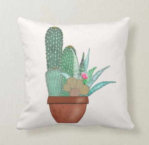 Cactus Pillow Cover|Cactus Cushion Case|Decorative Succulent Pillow|Boho Bedding Home Decor|Housewarming Floral Cactus Throw Pillow Case