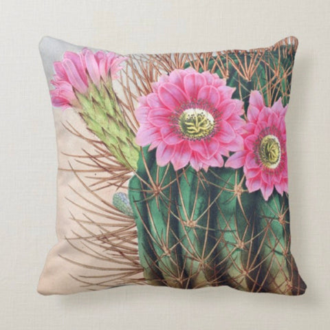 Cactus Pillow Cover|Cactus Cushion Case|Personalized Succulent Pillow|Boho Bedding Home Decor|Housewarming Floral Cactus Throw Pillow Case