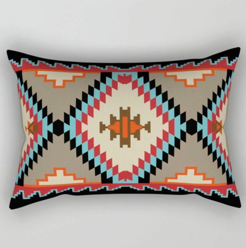 Southwestern Pillow Cover|Rug Design Cushion Case|Aztec Print Home Decor|Decorative Tribal Throw Pillow|Geometric Authentic Lumbar Pillow