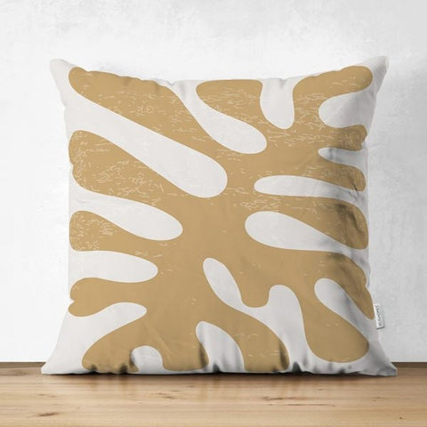Abstract Pillow Cover|One Draw Suede Cushion Case|Decorative Modern Style Pillow|Leaves Silhouette Pillow|Housewarming Modern Art Pillow