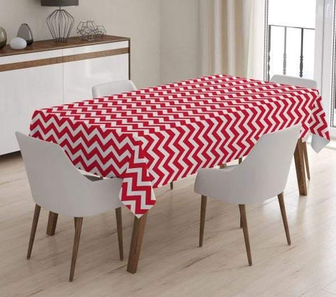 Zigzag Pattern Tablecloth|Colorful Zigzag Tabletop|Geometric Table Decor|Farmhouse Table|Zigzag Kitchen Decor|Rectangular Tablecloth