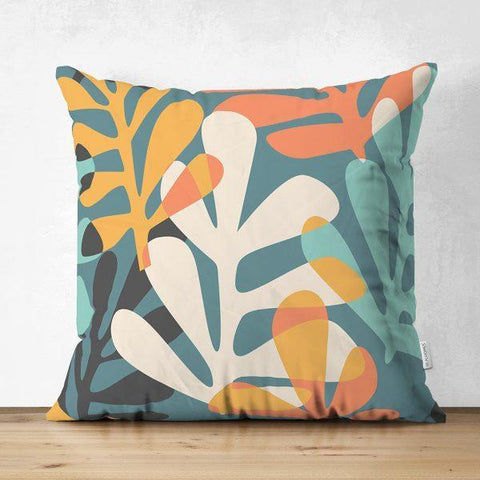 Abstract Pillow Cover|One Draw Suede Cushion Case|Decorative Modern Style Pillow|Floral Silhouette Pillow|Housewarming Modern Art Pillow