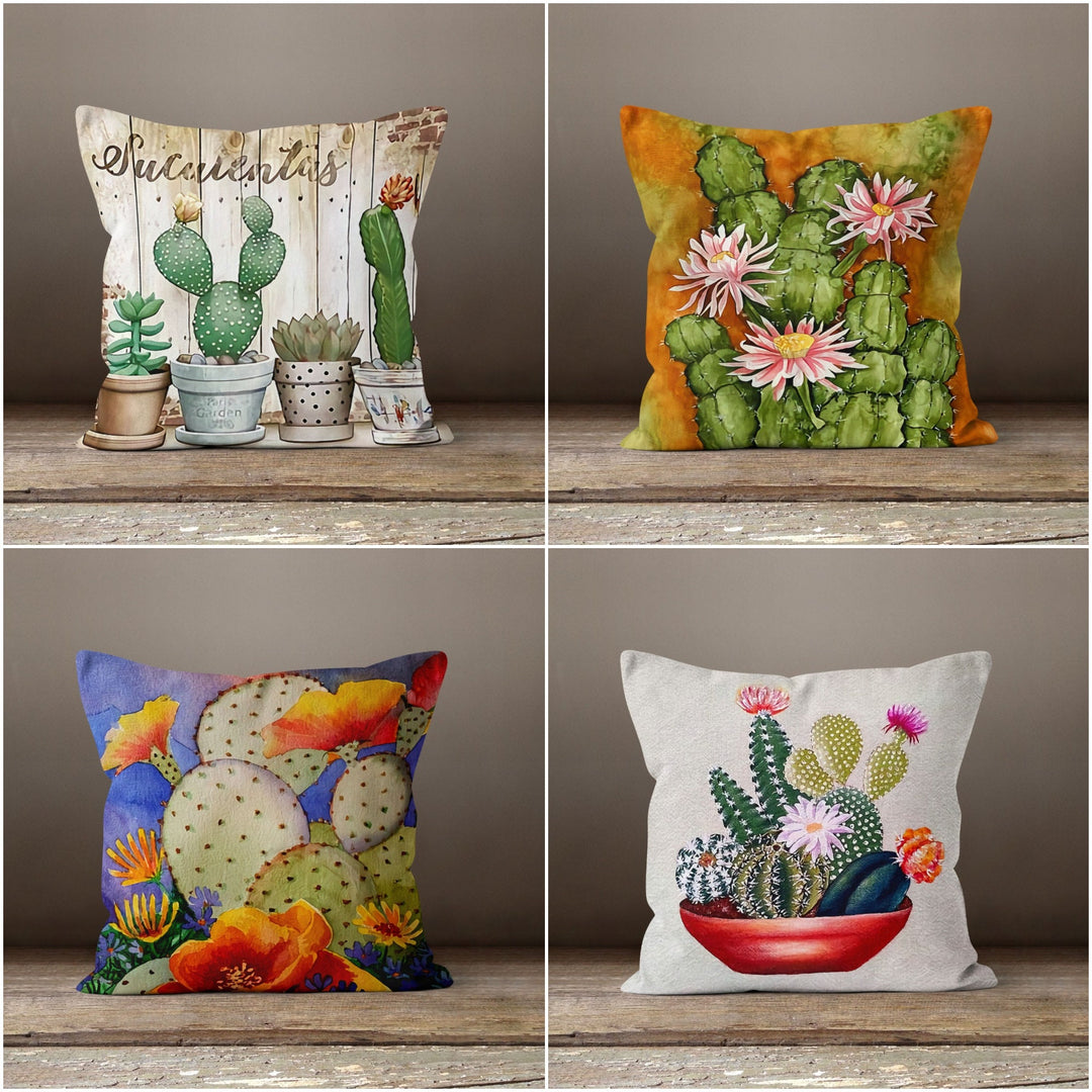 succulent pillows Cactus Pillow Cover with Succulent Print