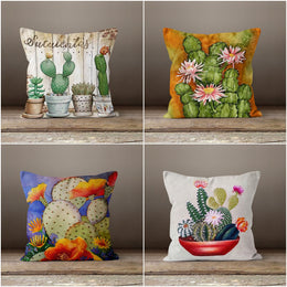 Cactus Pillow Cover|Succulent Cushion Cases|Decorative Throw Pillow Cover|Boho Bedding Home Decor|Housewarming Floral Cactus Pillow Cover