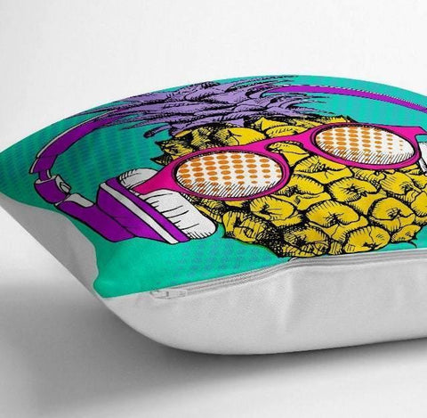 Pineapple Floor Pillow Cover|Spectacled Pineapple Floor Cushion Case|Fabric Home Decor|Fruit Floor Cushion Cover|Digital Print Floor Cushion