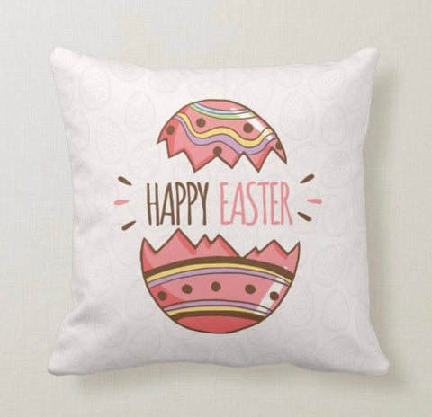 Easter Pillow Covers|Happy Easter Cushion Case|Decorative Easter Egg Throw Pillow|Cute Floral Bunny Easter Decor|Spring Farmhouse Pillow Top
