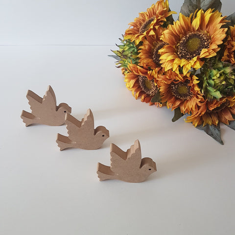 Set of 3 Unfinished Wooden Pigeons| Wooden Decor|Ready to Paint,Decoupage|Custom Unfinished Wood DIY Supply|Wood Art|Housewarming Gift